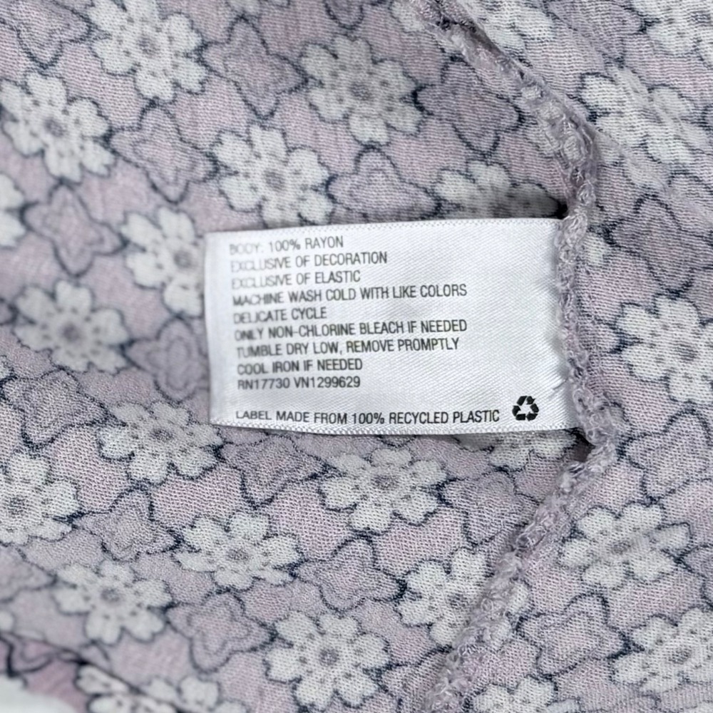 Knox Rose Lilac Floral Maxi Dress L Tiered Tassel Smocked Boho Cottage Prairie - Picture 5 of 11